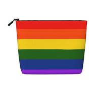 Borse riutilizzabili della stampa della bandiera dell'arcobaleno dello spuntino, borsa da toilette di viaggio di grande capacità, borse di trucco con la chiusura lampo