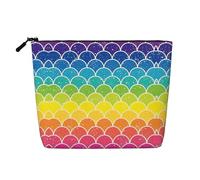 Borse riutilizzabili della stampa della scala di pesce dell'arcobaleno dello spuntino, borsa dell'attrezzatura da toeletta di viaggio di grande capacità, borse di trucco con la