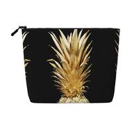 Borse riutilizzabili della stampa dell'ananas dell'oro dello spuntino, borsa da toilette di viaggio di grande capacità, borse di trucco con la chiusura lampo