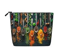 Borse riutilizzabili della stampa delle spezie dello spuntino, borsa da toilette di viaggio di grande capacità, borse di trucco con la chiusura lampo