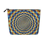 Borse riutilizzabili della stampa di GIF di illusione ottica a spirale dello spuntino, borsa da toilette di viaggio di grande capacità, borse di trucco con la chiusura lampo