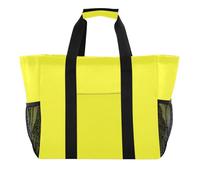 Borse riutilizzabili di totalizzatore di utilità giallo fluorescente per la spesa Borsa di totalizzatore pieghevole della spiaggia dell'automobile della tela resistente all'acqua