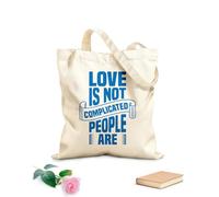 Borse shopper riutilizzabili l'amore non è complicato le persone sono tipografia arte Tessuto spesso 340g/m² Pieghevole