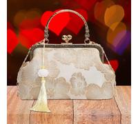 Borse stile retrò per donna Borsa portamonete Portafoglio Kiss Lock Borsa a