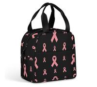 Borse termiche impermeabili e a prova di perdite, unisex, con nastro nero per la lotta contro il cancro al seno, ideali per lavoro, ufficio, viaggi d'affari, viaggi e uso quotidiano. Facili da pulire.