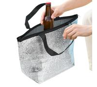 Borse termiche isolate - Alluminio 35,5 x 24,5 x 14 cm | Borsa termica per il pranzo a doppia faccia impermeabile pieghevole leggera | Grande capacità riutilizzabile Insula-ted Food Pouch per asporto