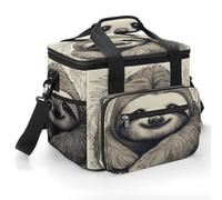 Borse termiche isolate, con stampa animalier, 22 l, pieghevoli, portatili, a prova di perdite, per campeggio, picnic, spiaggia, viaggi