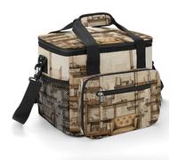 Borse termiche isolate, con stampa di sketch of the shelfprinted, capienza 22 l, pieghevole, portatile, a prova di perdite, per campeggio, picnic, spiaggia, viaggi