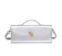 Borse tessute da sera delle donne alla moda, borse a tracolla sotto le ascelle del cuoio del Faux, argento, Suitable for carrying daily essentials