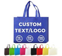 Borse totali personalizzate Bulk 10/50/100 Pack, borse della spesa riutilizzabili in tessuto non tessuto personalizzato con testo logo o immagine per affari, eventi, omaggi