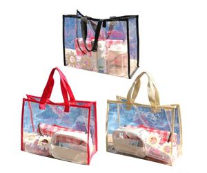 Borse totali trasparenti, confezione da 2 pezzi, 50,8 x 35,6 x 18,8 cm, approvate dallo stadio, trasparenti, con manici, in PVC, per spiaggia, concerti, eventi sportivi, festival, viaggi (nero)