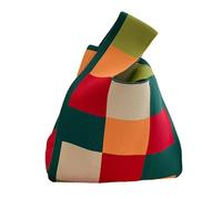Borse Tote Bag - Scacchiera alla moda verde, borsa in tessuto a rete | Borsa tote lavorata a maglia, borsa secchiello sotto le braccia, elegante borsa da spiaggia estiva per donne e ragazze, s, Giallo