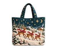 Borse Tote Natalizie da Donna Borsa A Mano Trapuntata Riutilizzabile Per | Borsa A Spalla Natalizia Per Donne, Mamma, Moglie e Fidanzata, Inverno All'aperto, Shopping, Viaggi, Wee