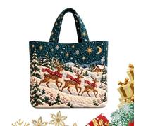 Borse Tote Natalizie da Donna Borsa Trapuntata Riutilizzabile da Viaggio | Borsa A Spalla Natalizia Per Donne, Mamma, Moglie e Fidanzata, Inverno All'aperto, Shopping, Viaggi, Weekend e