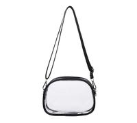 Borse trasparenti da donna di grande capacità borsa a tracolla tracolla regolabili borse a tracolla borse a tracolla eventi sportivi, Nero , 195x140x80MM