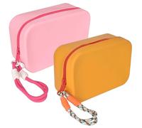 Borse Trucco in Silicone Impermeabile, Necessaire da Viaggio - Lavabile e Anti-Pelo, Pochette Tracolla per Makeup, Dimensioni 20x12cm