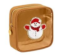 Borse Trucco Natalizie Preppy Patch, Pochette Per Cosmetici E Prodotti Per La Cura Della Pelle, Cosmetici Con Cerniera, Mini Pochette Con Cerniera, Accessori Femminili (I)