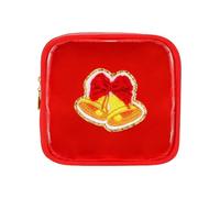 Borse Trucco Natalizie Preppy Patch, Pochette Per Cosmetici E Prodotti Per La Cura Della Pelle, Cosmetici Con Cerniera, Mini Pochette Con Cerniera, Accessori Femminili (A)