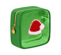 Borse Trucco Natalizie Preppy Patch, Pochette Per Cosmetici E Prodotti Per La Cura Della Pelle, Cosmetici Con Cerniera, Mini Pochette Con Cerniera, Accessori Femminili (B)