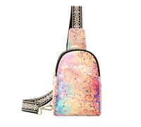 borse variopinte alla moda mistero arcobaleno stellato per le donne leggero nero crossbody fanny pack per il pacchetto di giorno