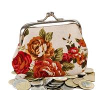 Borsellino Portamonete Con Chiusura A Bacio | Porta Spiccioli Mini Floreale - Portamonete da Donna con Chiusura a Bacio | Per Donne E Signore Denaro Feste Carte Di Credito Chiavi Gioielli Spiaggia Via
