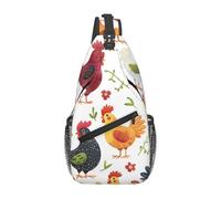 Borsello A Tracolla Chicken Rooster Moda Borse Petto Multiuso Borsa Pettorale per Viaggio Trekking Ciclismo