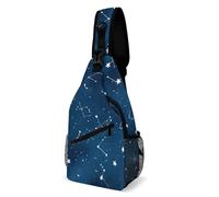 Borsello A Tracolla Constellation Galaxy Starry Night Stars Glow In The Dark Midnight Moda Borsa A Tracolla Sul Petto Libero Borsa Tattica Sul Petto Militare per Alpinismo Ciclismo Outdoors