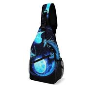 Borsello A Tracolla Full And Moon Dragon Ying Yang Libero Borsa A Tracolla Tattica Pratica Borsa Crossbody per Trekking Viaggio Outdoors