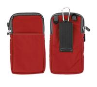 Borsello a Tracolla Multitasche in Nylon Impermeabile - Rosso