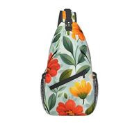 Borsello A Tracolla Simple Flowers Pattern Pratica Borsa Sul Petto Moda Borsa Crossbody per Moto Uso Quotidiano Uomo