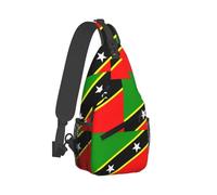 Borsello A Tracolla St.Kitts And Nevis Large Flag Impermeabile Borsa Monospalla Traspirante Borsello Per Doescursionismo Palestra Sport