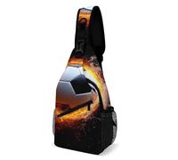 Borsello A Tracolla Water And Fire Football Soccer Ball Antifurto Borsa A Tracolla Tattica Sportivo Spalla Borsa per Alpinismo Uomo Donna