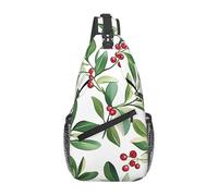Borsello A Tracolla Watercolor Mistletoe Christmas Sportivo Borse Petto Multiuso Petto Borsa per Outdoors Uomo Uso Quotidiano