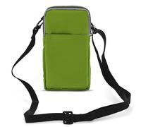 Borsello Cintura Smartphone Passante Cintura Moschettone Tracolla 2 Tasche Verde