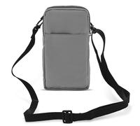 Borsello Cintura Smartphone Passante per Moschettone Tracolla 2 Tasche Argento