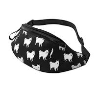 borsello da cintura per donna uomo American Eskimo Dog Breed Pattern Zipper borsello da cintura Borsa da ciclismo Borsa a portafoglio