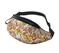 borsello da cintura per donna Uomo Fast Food Hamburger Patatine fritte borsello da cintura a mani libere Borsa Walking The Dog Phone Bag