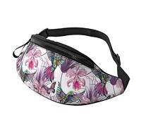 borsello da cintura per donna uomo fiori tropicali colibrì che volano carino borsello da cintura borsa che cammina il borsello da cintura del cane