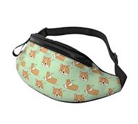 borsello da cintura per donna uomo modello con cinturini regolabili per cani Corgi borsa per borsello da cintura Walking The Dog Belt Bag