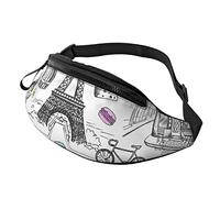 borsello da cintura per donna uomo Parigi Torre Eiffel borsa con cerniera borsello da cintura Walking The Dog Wallet Bag