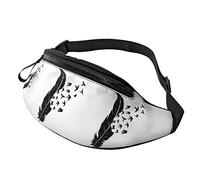 borsello da cintura per donna uomo piuma con uccelli che volano con cerniera borsello da cintura borsa da palestra