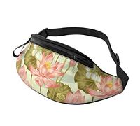 borsello da cintura per donna uomo Pond con fiori esotici Lotus Butterfly Workout borsello da cintura Borsa Walking The Dog Phone Bag