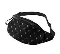 borsello da cintura sportivo nero borsello da cintura con fiore di giglio dorato nero per donna uomo alla moda