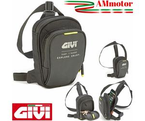 Borsello da Gamba Moto Givi Nero Portacellulare Regolabile Tessuto Scooter