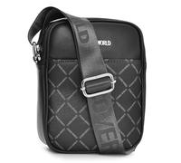 Borsello In Ecopelle Stampata Multitasca Capiente Tracolla Regolabile Personalizzata in Tessuto Borsa Vintage a Spalla Zip Art. 5357 Dimensioni 20 X 16 X 6 Colore Nero Marchio COVERI