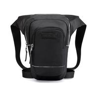 Borsello Moto da Gamba Borsa a tracolla for pantaloni da equitazione da uomo for sport all'aria aperta casual, borsa a tracolla for il petto con riflessione notturna(Black)