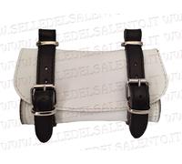 Borsello pelle Bianco Nero Borsa sottosella bicicletta Vintage Leather Tools