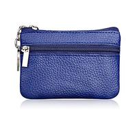 Borsello portamonete e portachiavi con cerniera, unisex, in similpelle, colore: blu