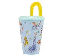 BORSELLO RIUTILIZZABILE PER BAMBINI CON PAGLIA IN PLASTICA SENZA BPA 430 ML | DISNEY 100