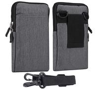 Borsello Tracolla Piccola per Cellulare Grigio, Marsupio da Cintura Uomo, 7.2" Verticale Borsa da Cintura Sacchetto Piccolo Borsello Porta Tracolla Smartphone Custodia da Viaggio Uomo Borsa a Spalla